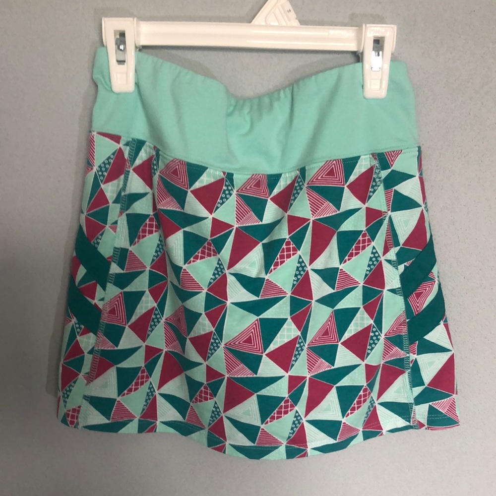Pink and Teal girls athletic skirt